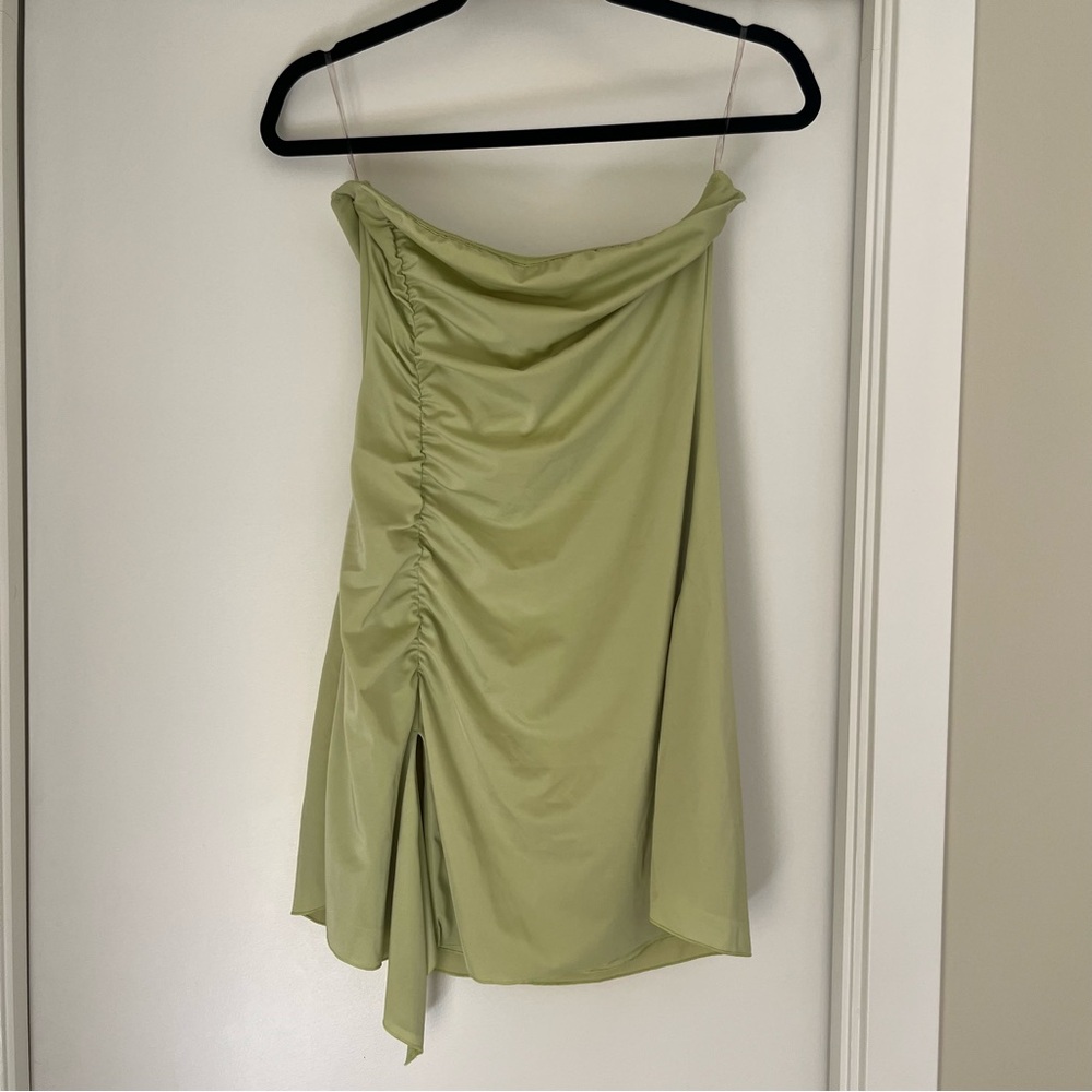 Oh Polly Ruched Strapless Dress